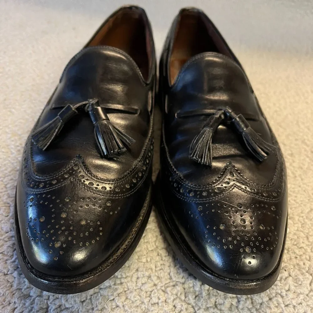 Allen Edmonds Dress Shoes Mens 10.5 D Black Manchester Tassel Loafers 8507